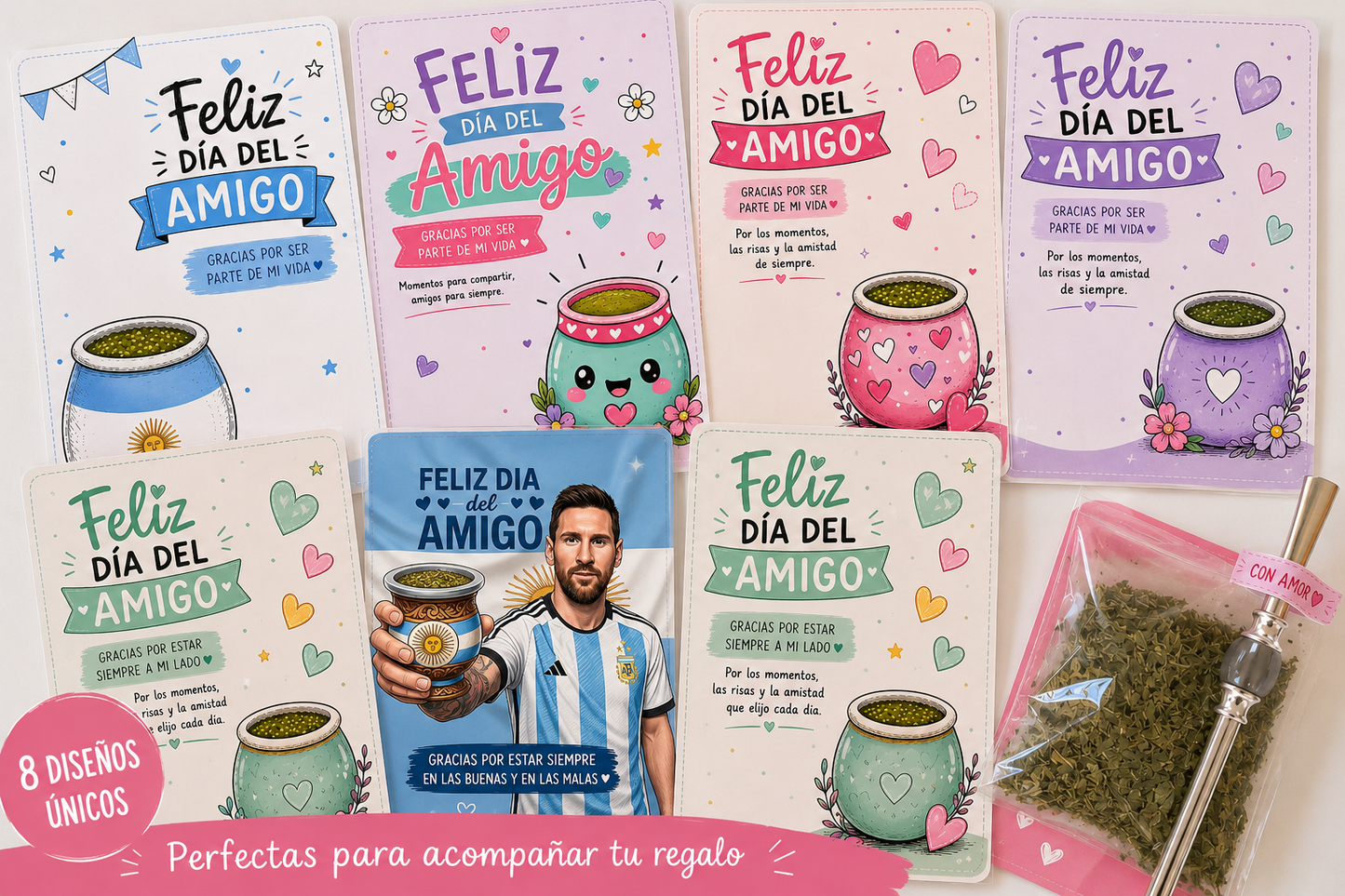 TARJETA PORTA BOMBILLA Y YUYO + 20 TARJETAS DE REGALO 🎁