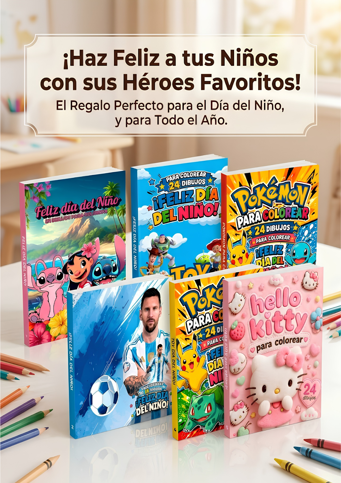 DIA DEL NIÑO: 5 LIBROS PARA COLOREAR